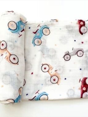 NEW Bamboo Vintage Cars Thin Blanket